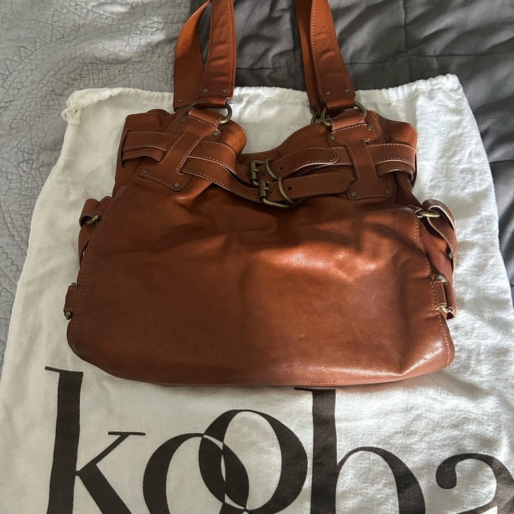 Kooba Tan Leather Shoulder Bag with Slouchy Design
